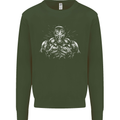 Bodybuilder Gym Training Top Bodybuilding Mens Sweatshirt Jumper Forest Green