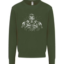 Bodybuilder Gym Training Top Bodybuilding Mens Sweatshirt Jumper Forest Green