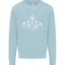 Bodybuilder Gym Training Top Bodybuilding Mens Sweatshirt Jumper Light Blue