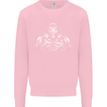 Bodybuilder Gym Training Top Bodybuilding Mens Sweatshirt Jumper Light Pink