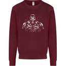 Bodybuilder Gym Training Top Bodybuilding Mens Sweatshirt Jumper Maroon