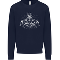 Bodybuilder Gym Training Top Bodybuilding Mens Sweatshirt Jumper Navy Blue
