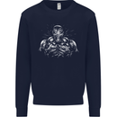 Bodybuilder Gym Training Top Bodybuilding Mens Sweatshirt Jumper Navy Blue