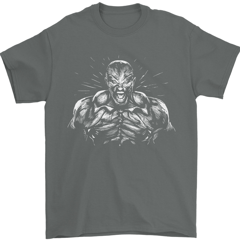 Bodybuilder Gym Training Top Bodybuilding Mens T-Shirt 100% Cotton Charcoal