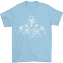 Bodybuilder Gym Training Top Bodybuilding Mens T-Shirt 100% Cotton Light Blue