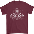 Bodybuilder Gym Training Top Bodybuilding Mens T-Shirt 100% Cotton Maroon
