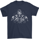 Bodybuilder Gym Training Top Bodybuilding Mens T-Shirt 100% Cotton Navy Blue