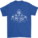 Bodybuilder Gym Training Top Bodybuilding Mens T-Shirt 100% Cotton Royal Blue