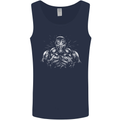 Bodybuilder Gym Training Top Bodybuilding Mens Vest Tank Top Navy Blue