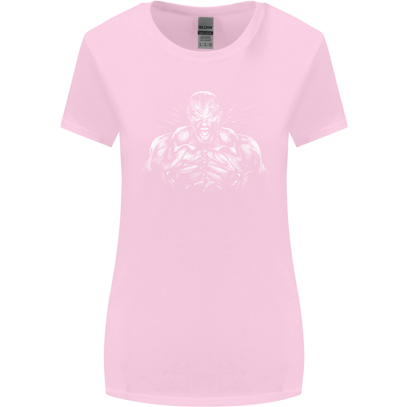 Bodybuilder Gym Training Top Bodybuilding Womens Wider Cut T-Shirt Light Pink