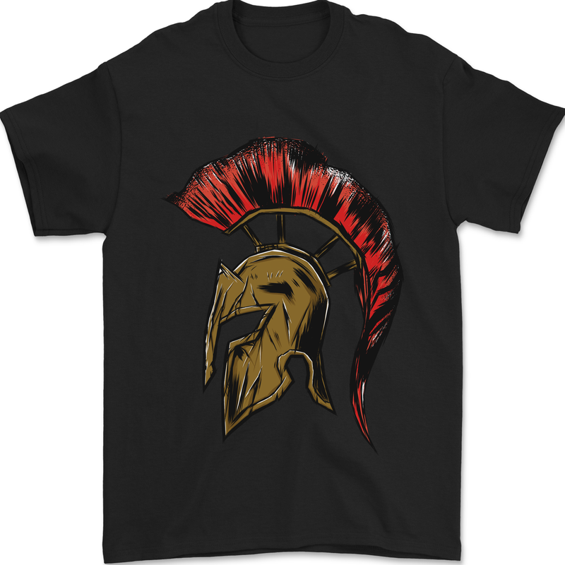 Bodybuilding Gym Training Spartan Helmet Mens T-Shirt 100% Cotton Black