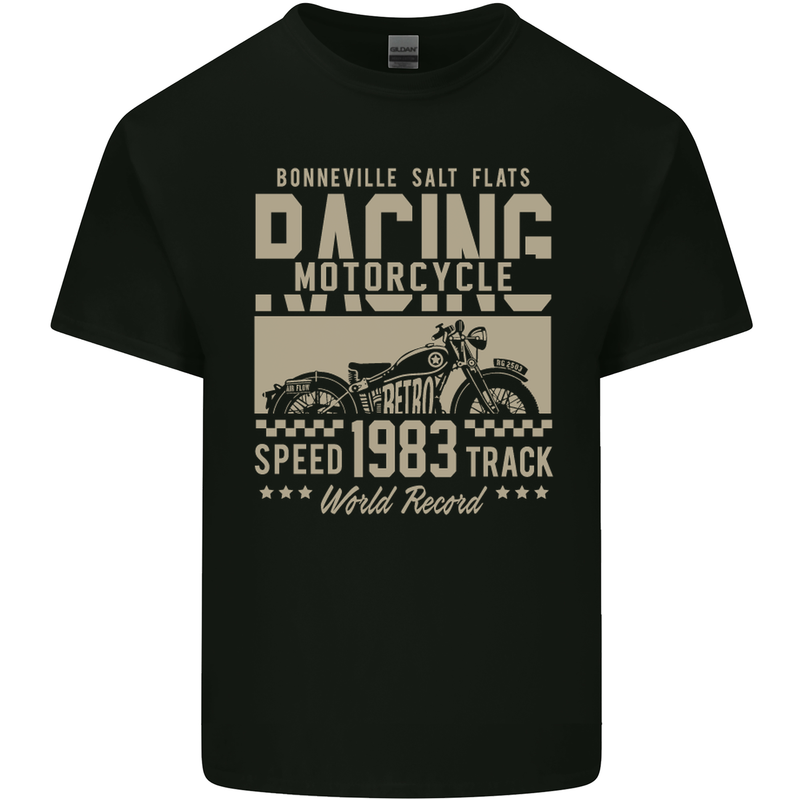 Bonneville Salt Flats Motorcycle Biker Mens Cotton T-Shirt Tee Top Black
