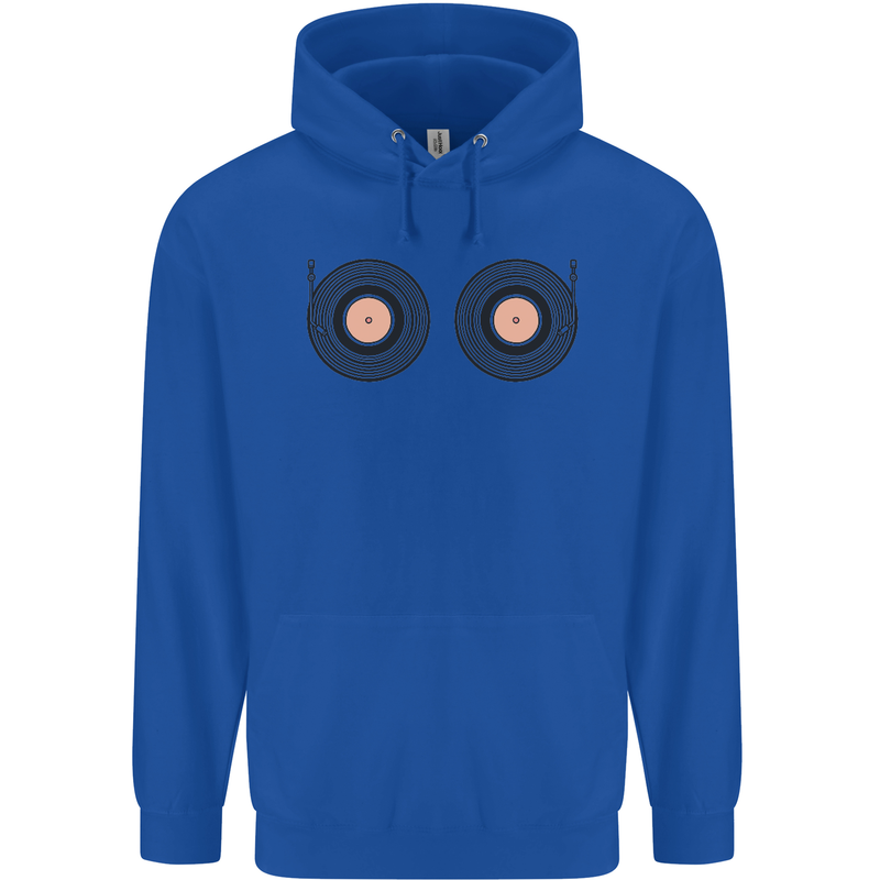 Boob Decks DJ DJing Funny Turntable Vinyl Childrens Kids Hoodie Royal Blue