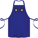 Boob Decks DJ DJing Funny Turntable Vinyl Cotton Apron 100% Organic Royal Blue