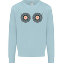 Boob Decks DJ DJing Funny Turntable Vinyl Kids Sweatshirt Jumper Light Blue