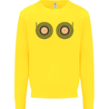 Boob Decks DJ DJing Funny Turntable Vinyl Kids Sweatshirt Jumper Yellow
