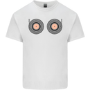 Boob Decks DJ DJing Funny Turntable Vinyl Kids T-Shirt Childrens White