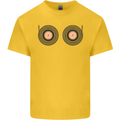 Boob Decks DJ DJing Funny Turntable Vinyl Kids T-Shirt Childrens Yellow