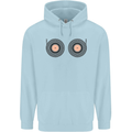Boob Decks DJ DJing Funny Turntable Vinyl Mens 80% Cotton Hoodie Light Blue