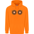 Boob Decks DJ DJing Funny Turntable Vinyl Mens 80% Cotton Hoodie Orange