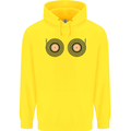 Boob Decks DJ DJing Funny Turntable Vinyl Mens 80% Cotton Hoodie Yellow