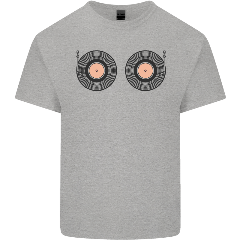 Boob Decks DJ DJing Funny Turntable Vinyl Mens Cotton T-Shirt Tee Top Sports Grey