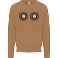Boob Decks DJ DJing Funny Turntable Vinyl Mens Sweatshirt Jumper Caramel Latte