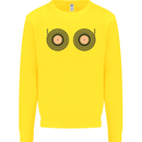 Boob Decks DJ DJing Funny Turntable Vinyl Mens Sweatshirt Jumper Yellow