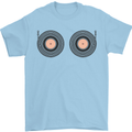 Boob Decks DJ DJing Funny Turntable Vinyl Mens T-Shirt Cotton Gildan Light Blue