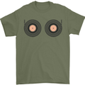 Boob Decks DJ DJing Funny Turntable Vinyl Mens T-Shirt Cotton Gildan Military Green