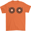 Boob Decks DJ DJing Funny Turntable Vinyl Mens T-Shirt Cotton Gildan Orange