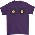 Boob Decks DJ DJing Funny Turntable Vinyl Mens T-Shirt Cotton Gildan Purple