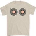 Boob Decks DJ DJing Funny Turntable Vinyl Mens T-Shirt Cotton Gildan Sand