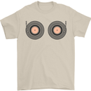 Boob Decks DJ DJing Funny Turntable Vinyl Mens T-Shirt Cotton Gildan Sand