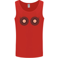 Boob Decks DJ DJing Funny Turntable Vinyl Mens Vest Tank Top Red