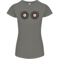 Boob Decks DJ DJing Funny Turntable Vinyl Womens Petite Cut T-Shirt Charcoal