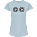Boob Decks DJ DJing Funny Turntable Vinyl Womens Petite Cut T-Shirt Light Blue
