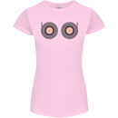 Boob Decks DJ DJing Funny Turntable Vinyl Womens Petite Cut T-Shirt Light Pink