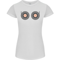 Boob Decks DJ DJing Funny Turntable Vinyl Womens Petite Cut T-Shirt White