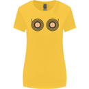 Boob Decks DJ DJing Funny Turntable Vinyl Womens Wider Cut T-Shirt Yellow