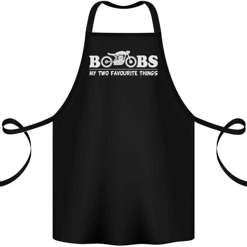 Boobs & Bikes Funny Biker Motorcycle Cotton Apron 100% Organic Black