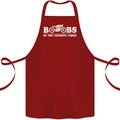 Boobs & Bikes Funny Biker Motorcycle Cotton Apron 100% Organic Maroon