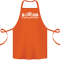 Boobs & Bikes Funny Biker Motorcycle Cotton Apron 100% Organic Orange