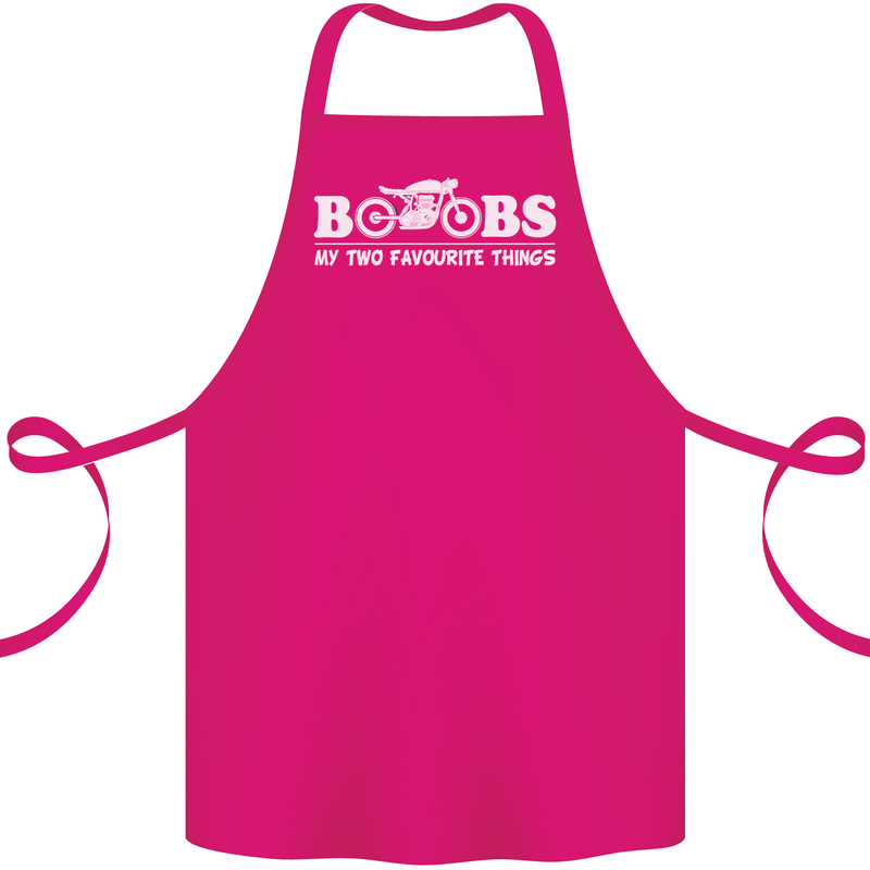 Boobs & Bikes Funny Biker Motorcycle Cotton Apron 100% Organic Pink