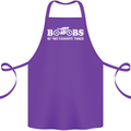 Boobs & Bikes Funny Biker Motorcycle Cotton Apron 100% Organic Purple