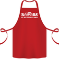 Boobs & Bikes Funny Biker Motorcycle Cotton Apron 100% Organic Red