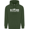 Boobs & Bikes Funny Biker Motorcycle Mens 80% Cotton Hoodie Forest Green