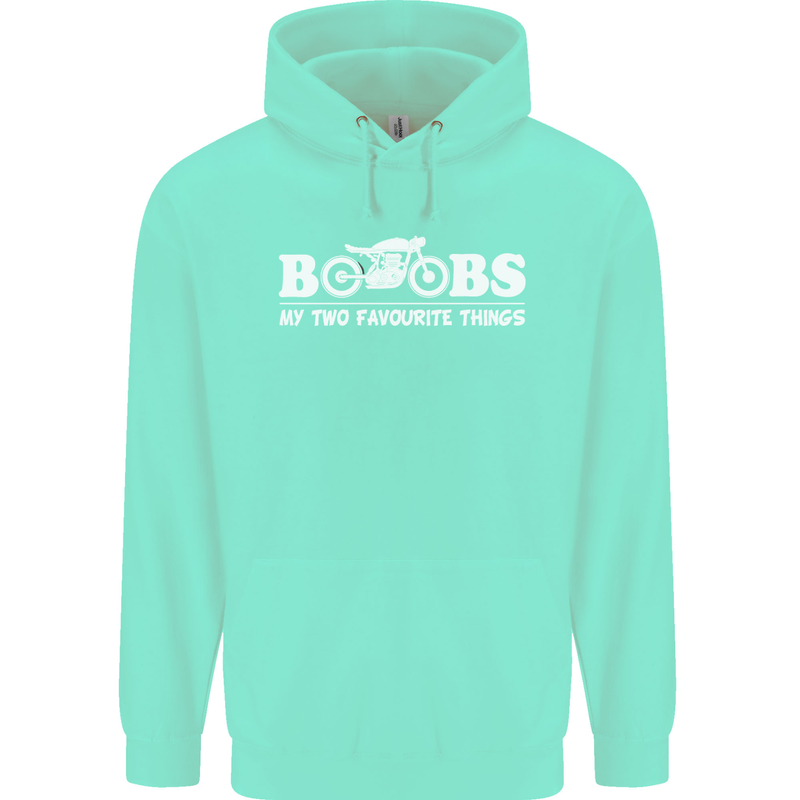 Boobs & Bikes Funny Biker Motorcycle Mens 80% Cotton Hoodie Peppermint