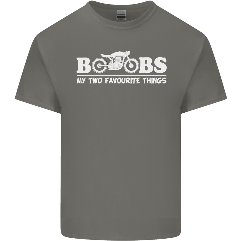 Boobs & Bikes Funny Biker Motorcycle Mens Cotton T-Shirt Tee Top Charcoal