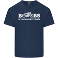 Boobs & Bikes Funny Biker Motorcycle Mens Cotton T-Shirt Tee Top Navy Blue